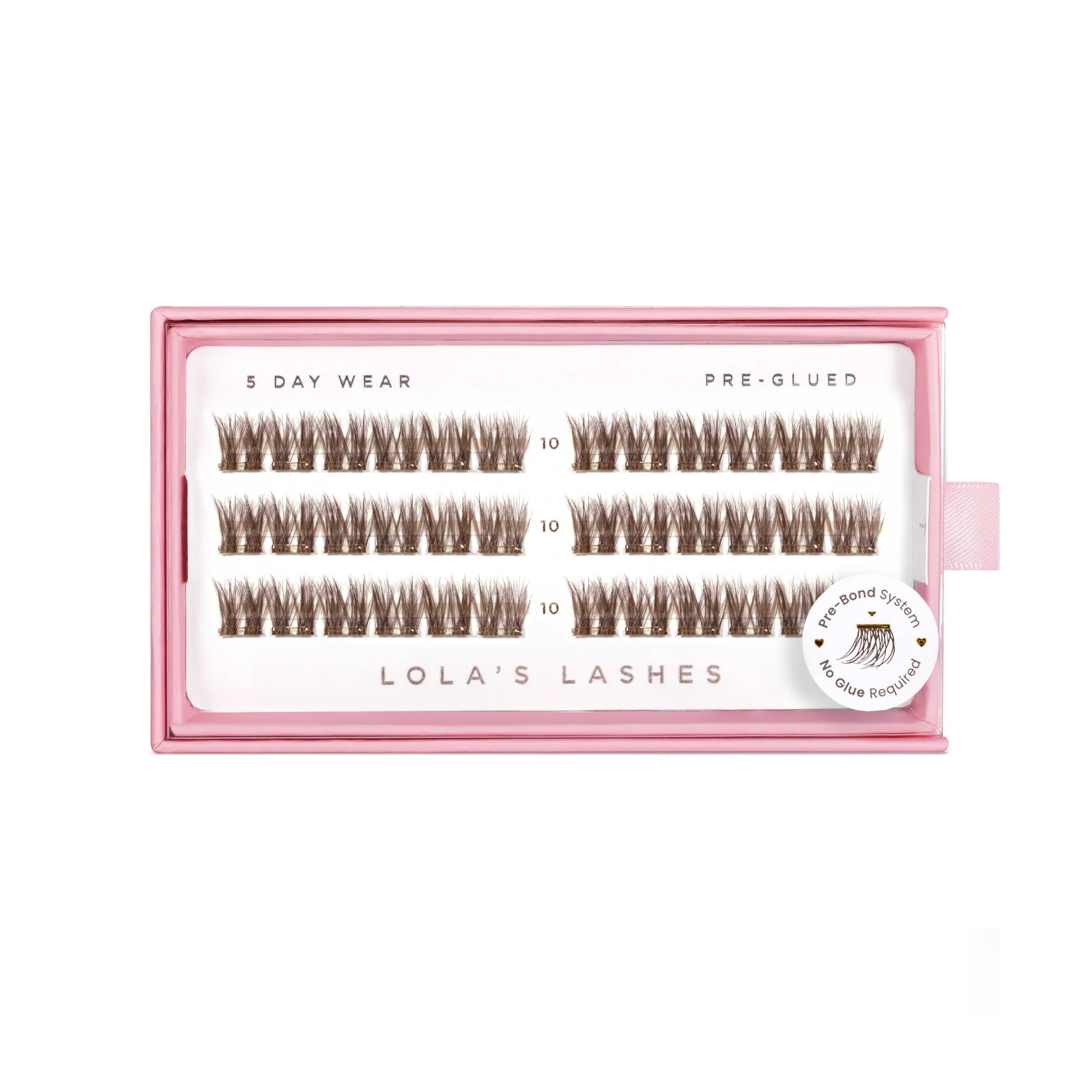 Soft Cocoa Brown Single Length Pre-Glued Lashes - Image 14