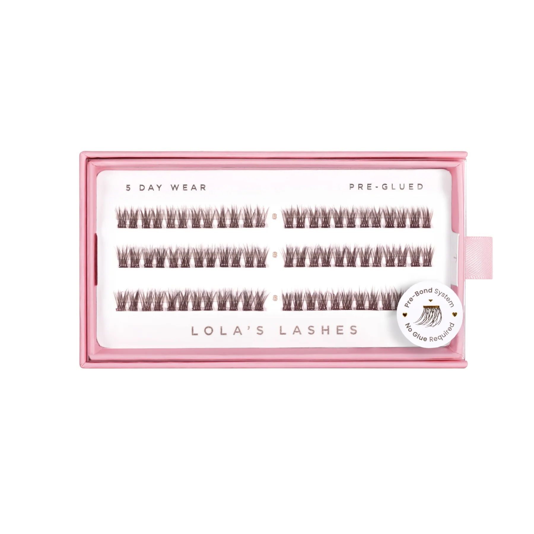 Soft Cocoa Brown Single Length Pre-Glued Lashes - Image 9