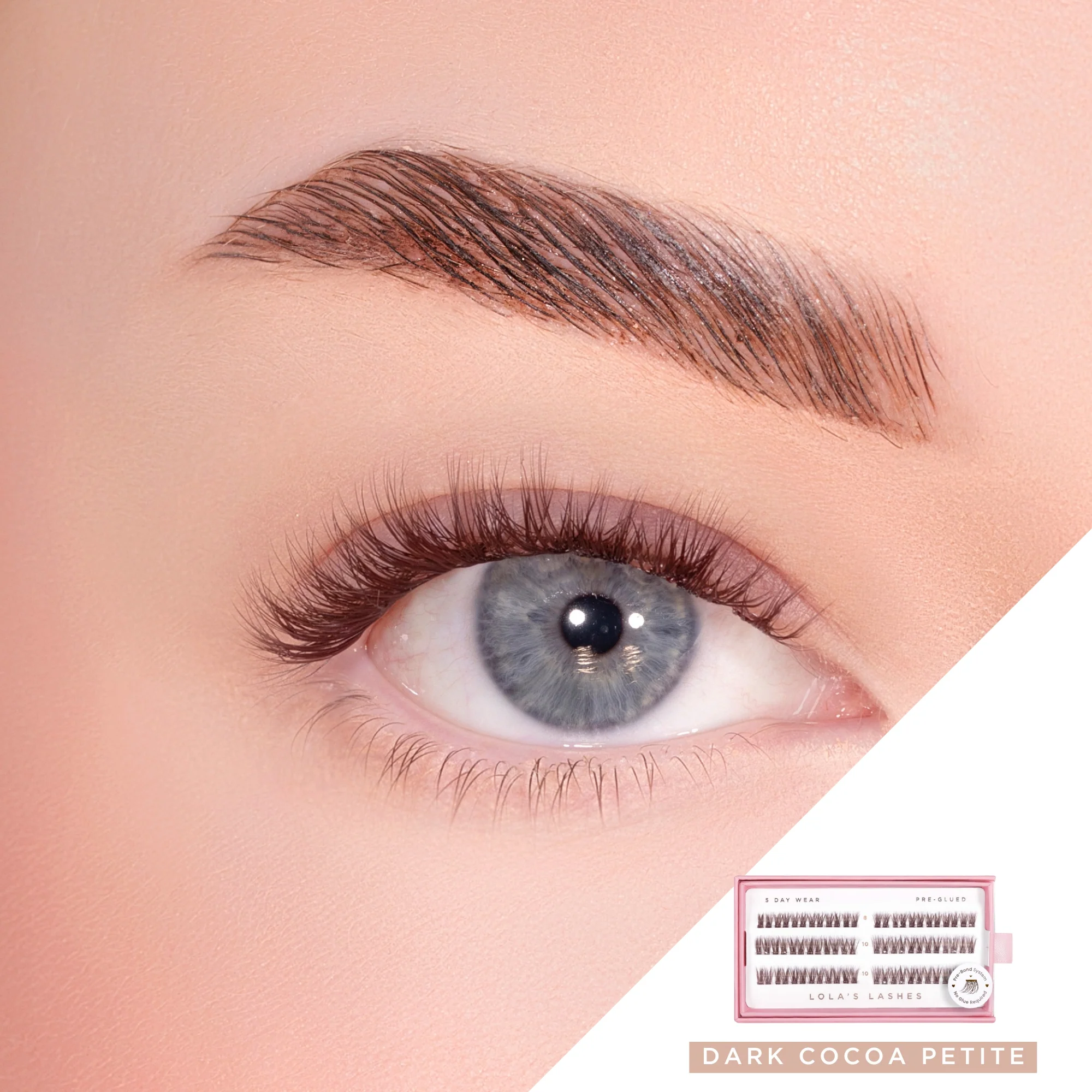 Soft Cocoa Dark Brown Pre-Glued Petite Pack - Image 2