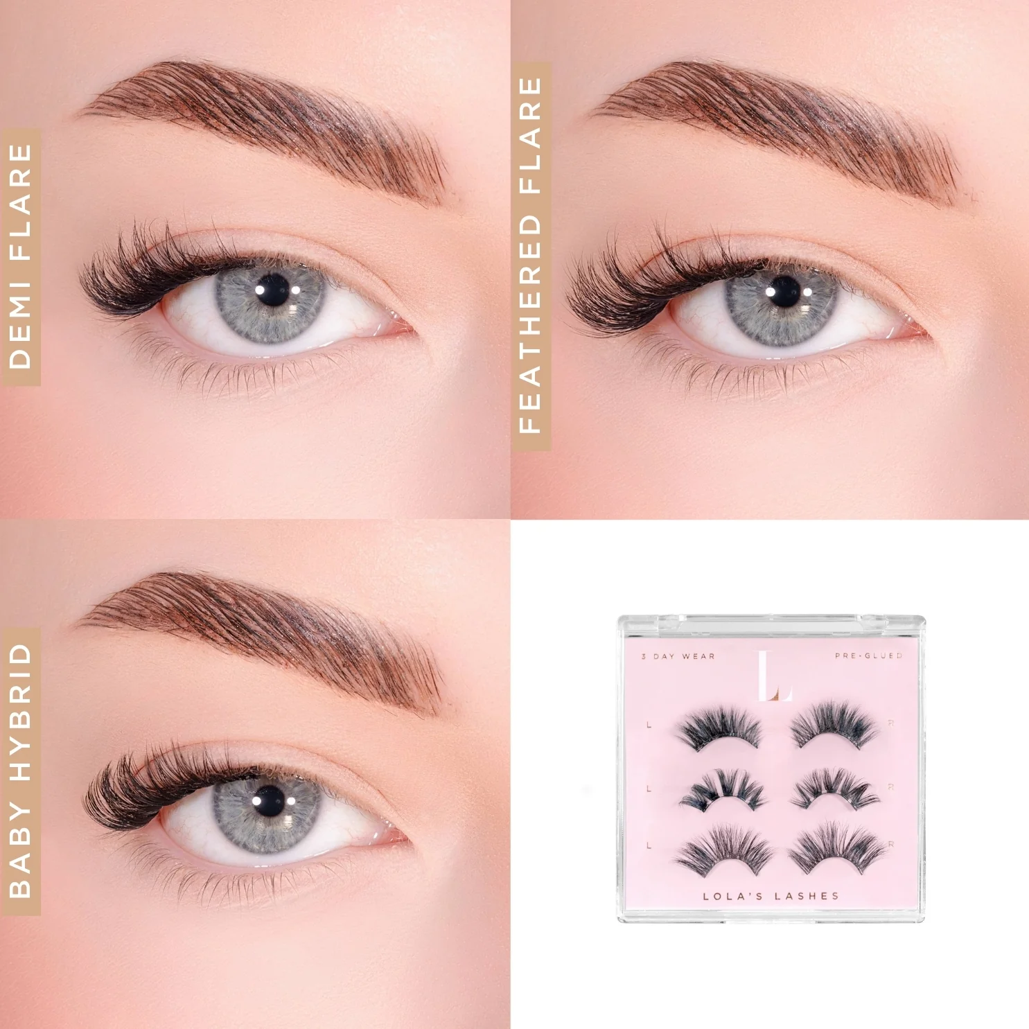Pre-Glued Half Lashes Multipack Set - Image 2